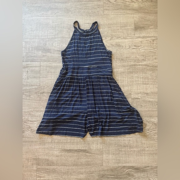 New Roxy Blue and White Striped Romper Size S - Picture 1 of 4